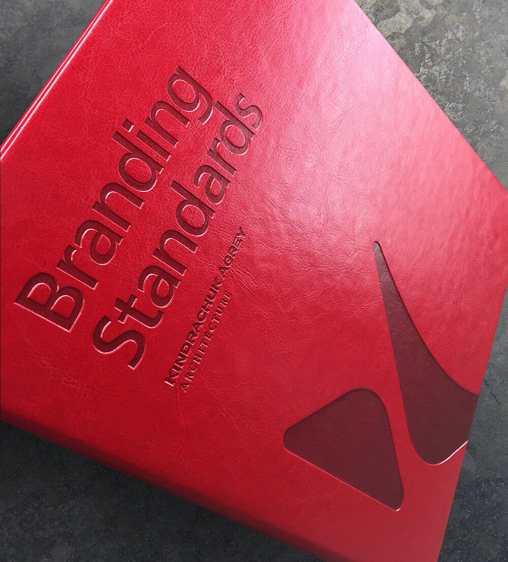 Premium branding standards manual and sample pages