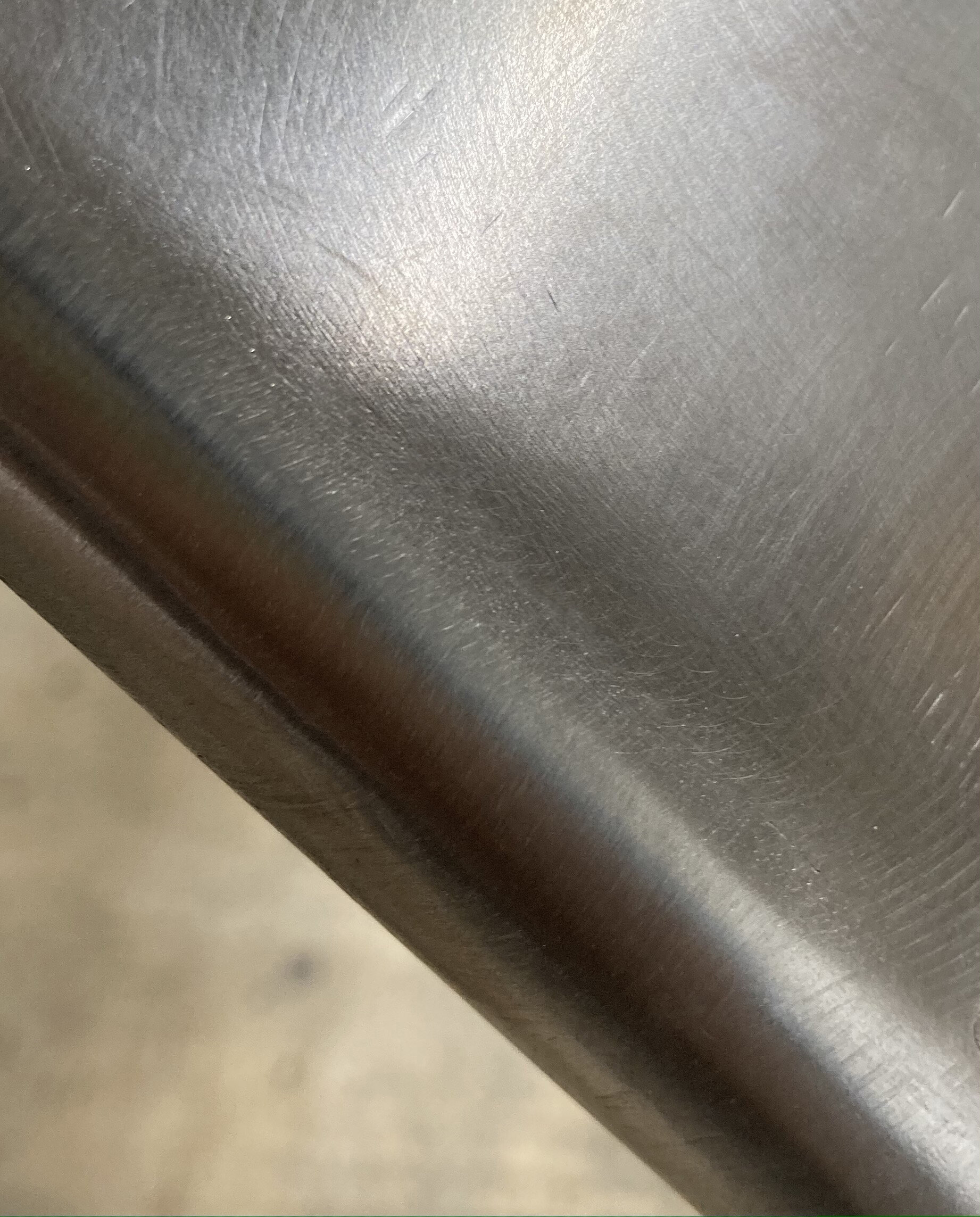 This is what the join looks like when ground and polishing is in process.