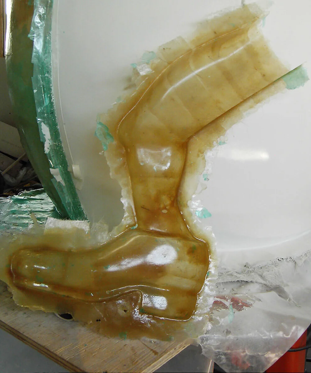 Here is a right-hand mold for a foot just after being taken off the master plug. All right-hand feet parts will come from this mold.