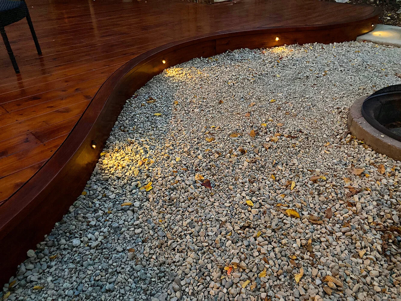 Lighting adds a warm touch in the evenings, and also adds a level of safety after dark.