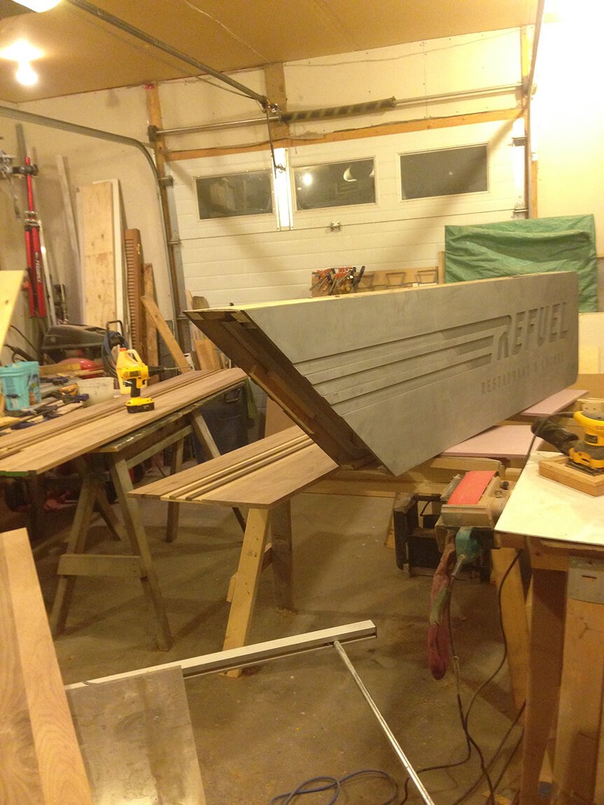 The lit side arrives and work begins fitting and finishing.