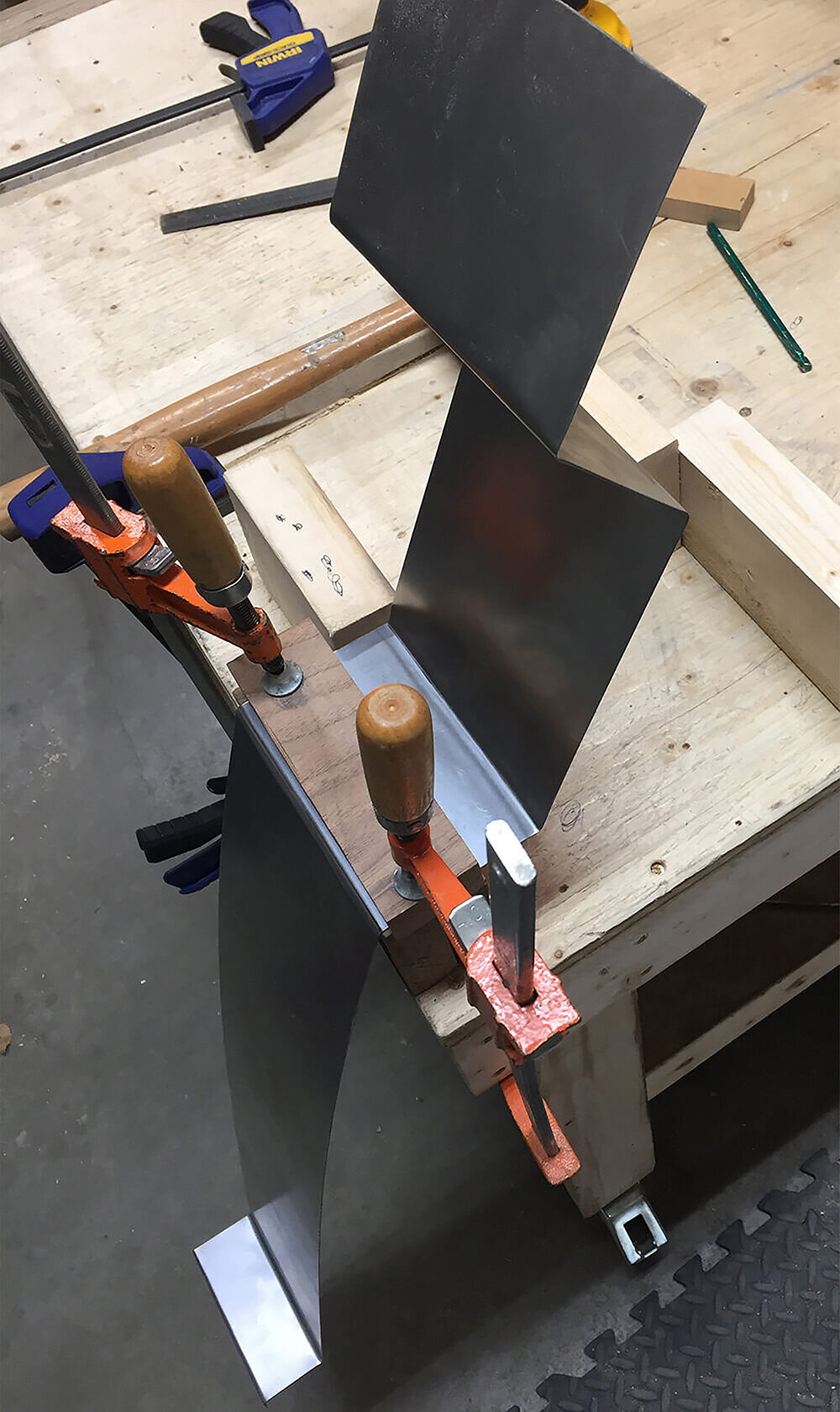 Bending the steel by hand - certain letters like this ‘A’ were more complex.