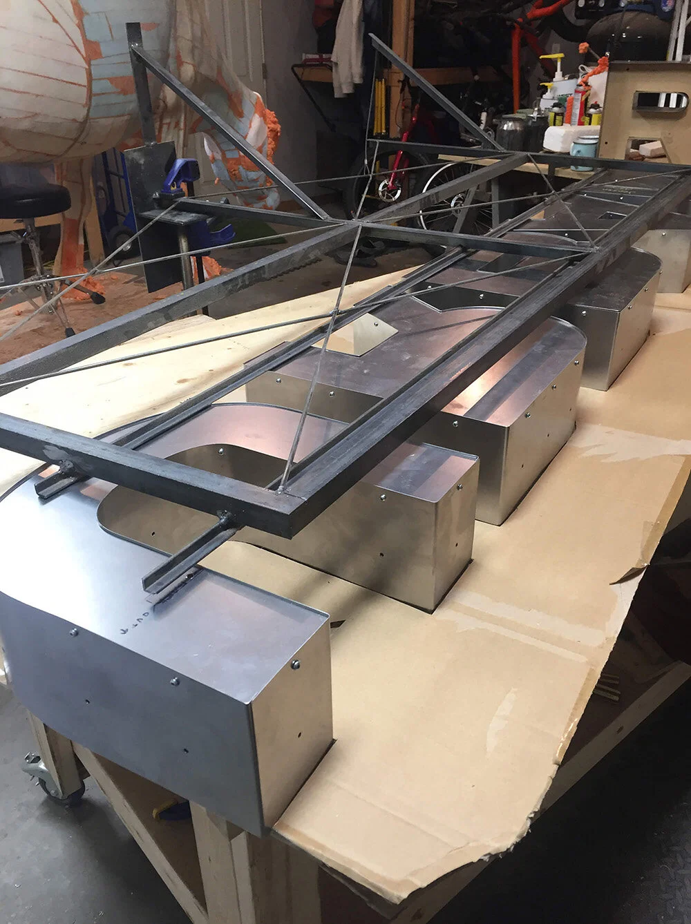 Here the build letters are fitted to the armature we had just completed.