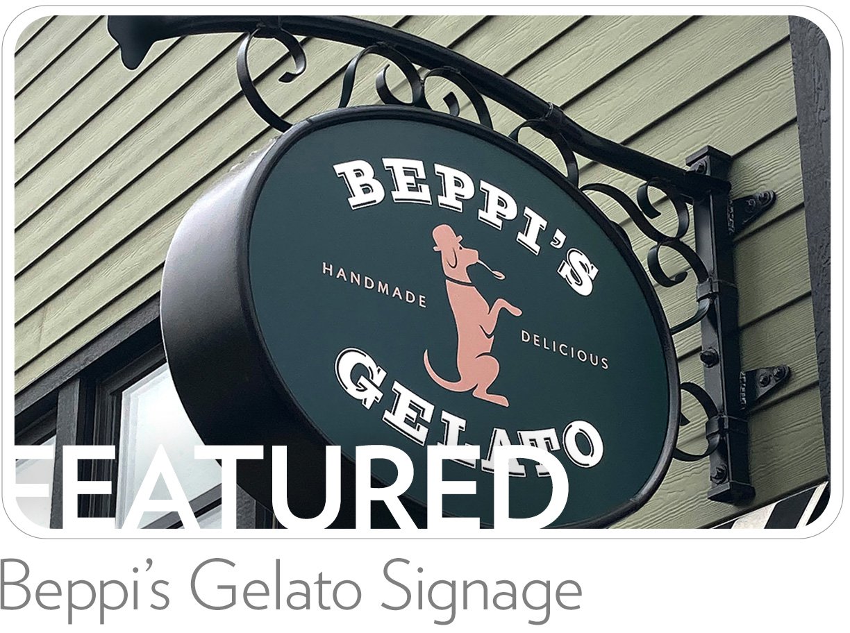 Check out Beppi's Gelato new signage design and fabrication as part of their complete branding program!